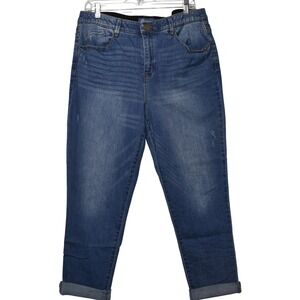 Democracy Ab'solution Jeans Boyfriend Cuffed Stretch Denim Blue Size‎ 14